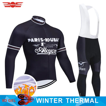 2022 France Cycling Jersey Bib Set MTB Bike Clothing Ropa Ciclismo Retro Winter Thermal Fleece Bicycle Clothes Mens Cycling Wear