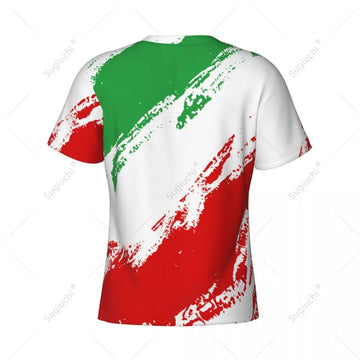 Custom Name Nunber Persia Iran Lion And Sun Flag Emblem 1423-1979 Men Tight Sports T-shirt Tees jersey For Soccer Football Fans