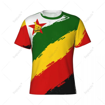 Custom Name Nunber Zimbabwe Flag Color Men Tight Sports T-shirt Women Tees jersey For Soccer Football Fans