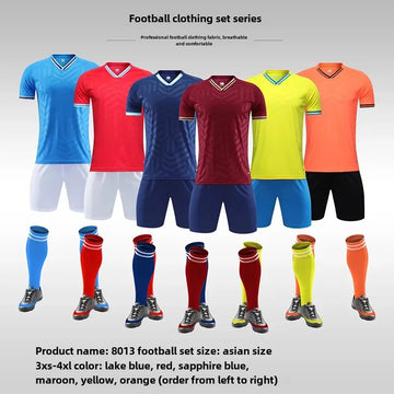 2022 New Football Jersey Outdoor Sport Short Sleeves Children Adult Same Style Breathable Sweat Absorbent Ball Shirt