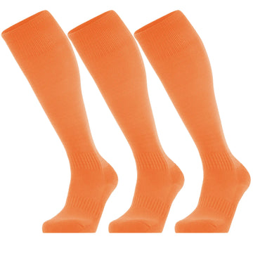 GRAPMKTG 3 Pack Softball Soccer Socks Baseball Football Socks for Youth Men and Women Small Orange